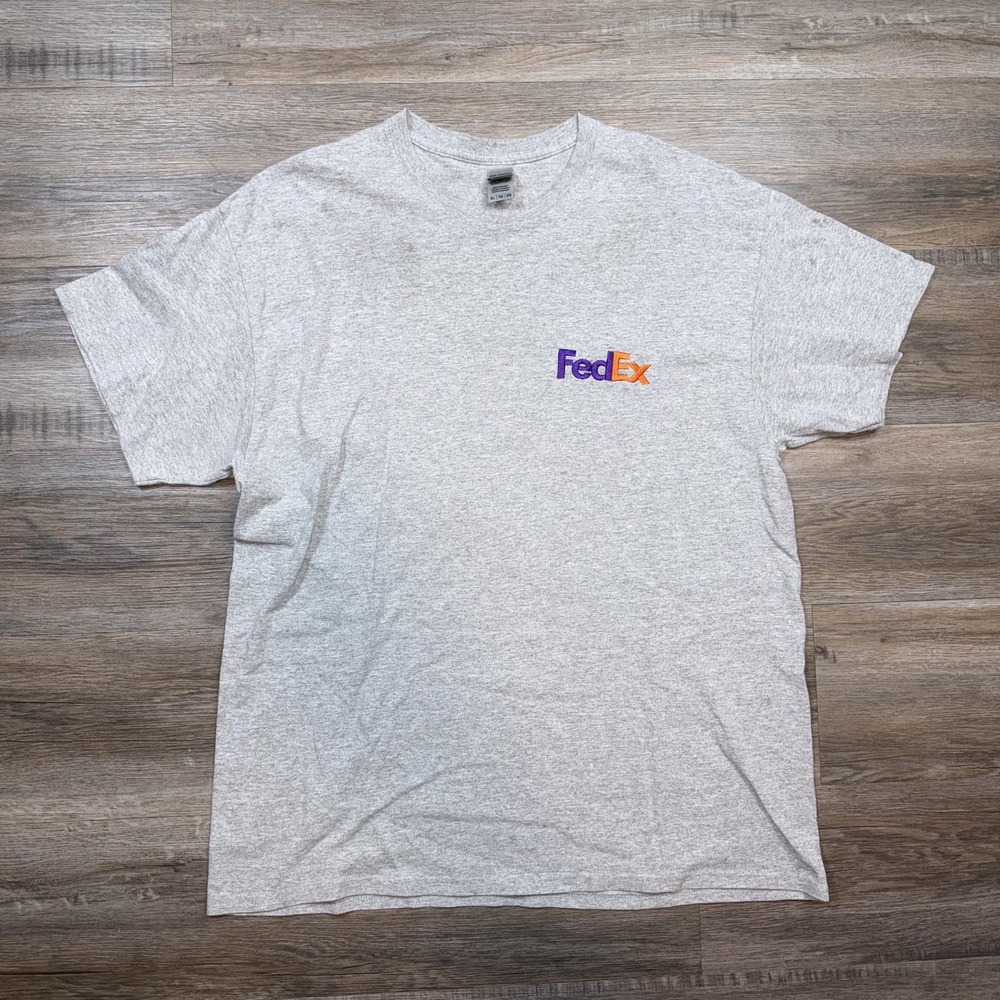 FedEx Federal Express Shirt Unisex Extra Large Gray Short Sleeve Purple Promise